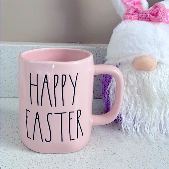 🐰 RAE DUNN HAPPY EASTER PINK MODERN FARMHOUSE COFFEE TEA SPRING MUG - Picture 3 of 3